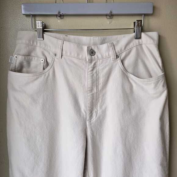Lauren Ralph Lauren Cream Straight Leg Pants Size 12 High Rise Vintage 90s - Picture 3 of 8